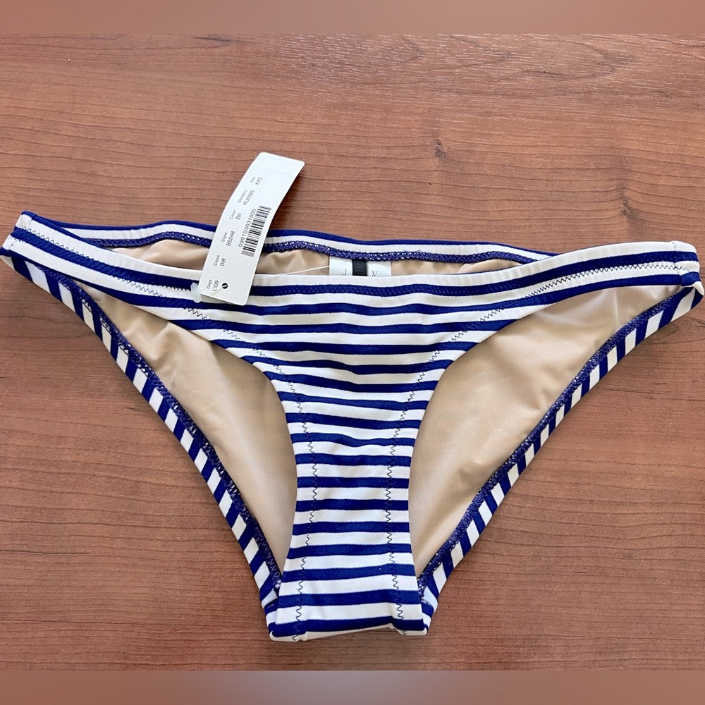 NWT J.Crew Navy White Stripes Bikini Bottom